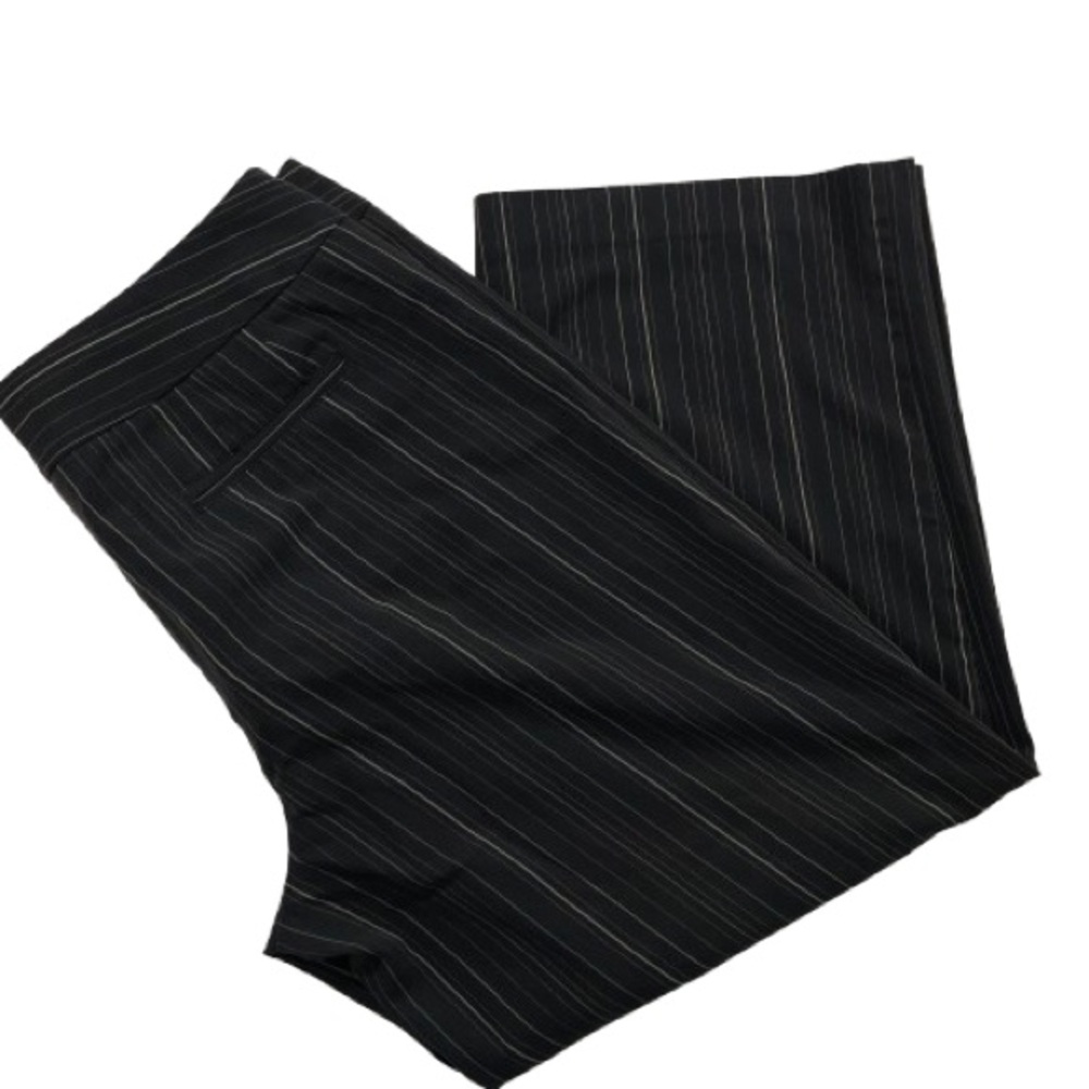 Size 10 Stretch Wide Leg Pants 3/4 Length Multicolor Pinstripe Dress Pants